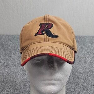 Remington Firearms Logo Canvas Cap Tan‎ Hat Red Buffalo Plaid Lined Outdoor Work